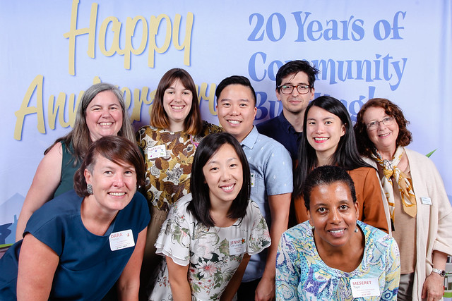 Vancouver Foundation staff at the 2019 Neighbourhood Small Grants Learning Day. Vancouver Foundation staff at the Neighbourhood Small Grants Learning Day: Trilby Smith, Natalie Ord, Vincent Tom, Andrew Kohlgrueber, Esther Tung, Lidia Kemeny, Meseret Taye, Jenny Lee-Leugner, Dara Parker