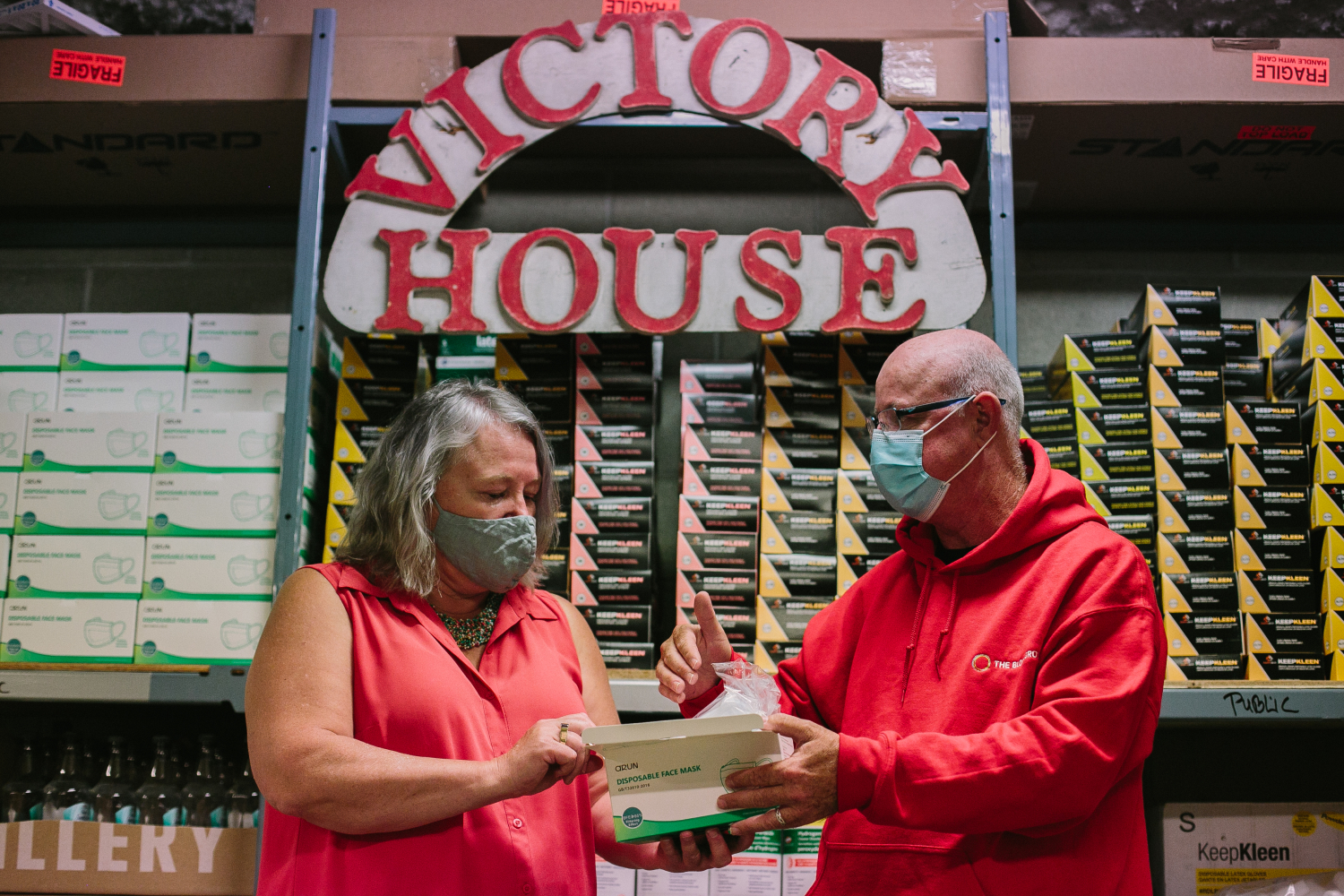 Bloom tracks and store protective supplies like masks and gloves in a mini-warehouse environment to make things easier for staff.