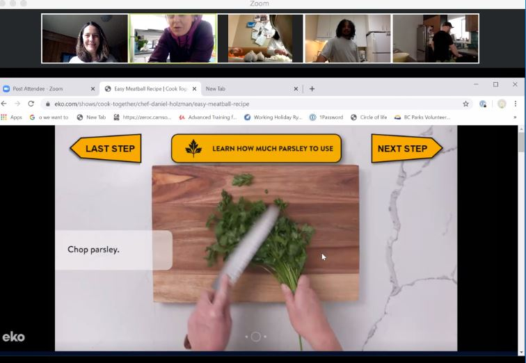 Zero Ceiling virtual dinner with youth