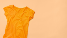 Orange shirt on an orange background.