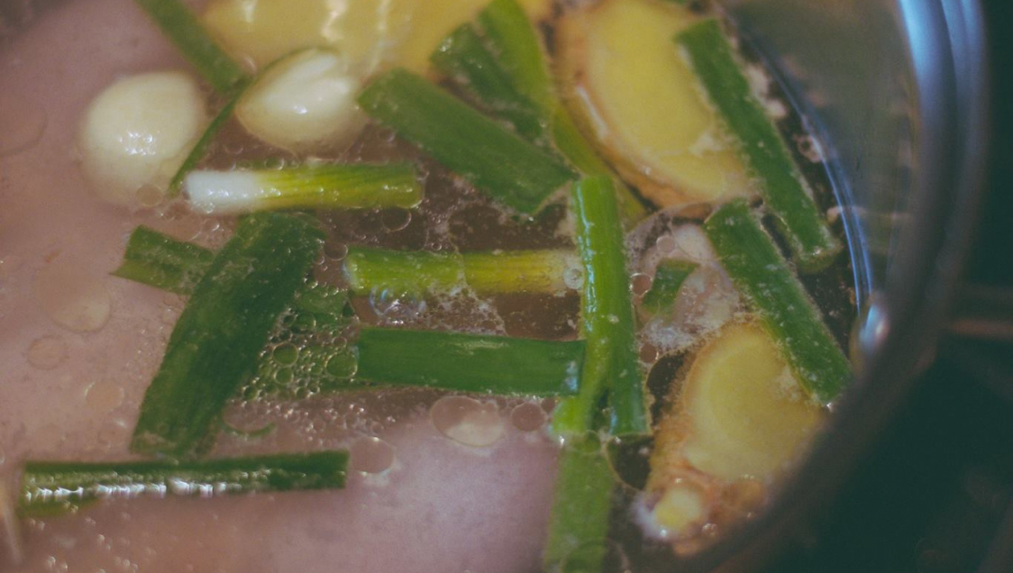 Food being boiled