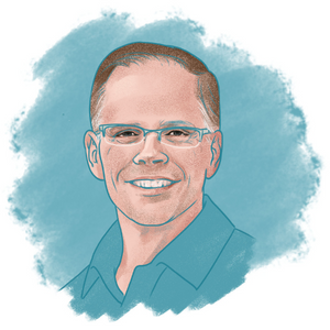 Illustrated headshot of Kevin McCort