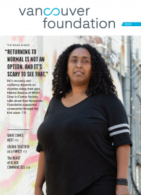 Thumbnail of a Vancouver Foundation Magazine Cover featuring a Black woman looking into the middle distance