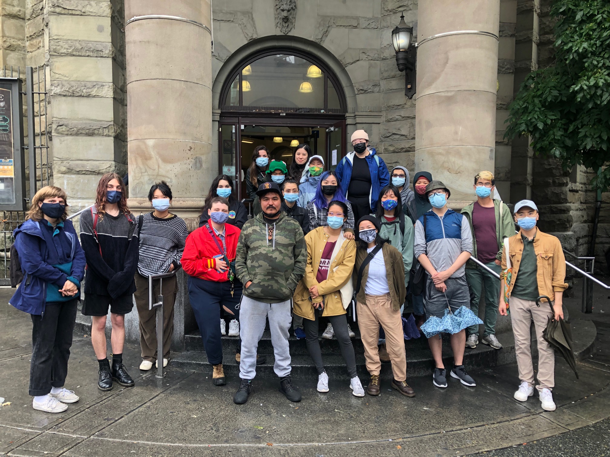 DTES resident Herb Varley hosts a walking tour for 20+ Yarrow participants.